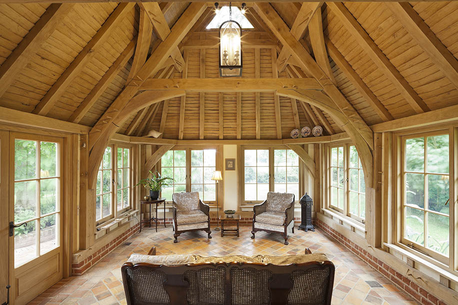 Interior of Moat Farm oak framed extension