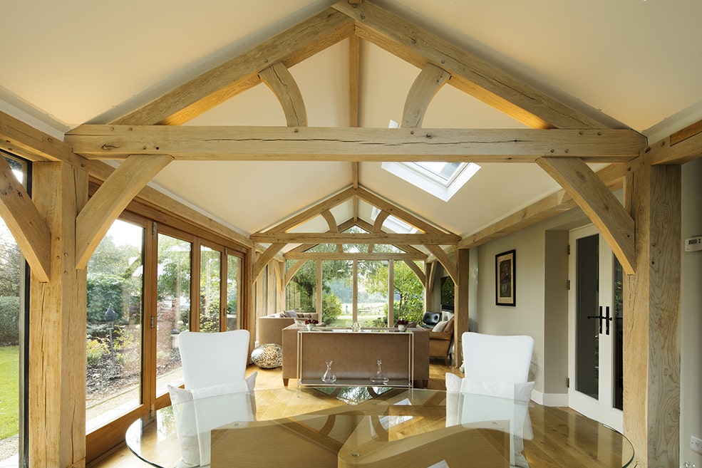 Internal view of The Stables oak framed Conservatory