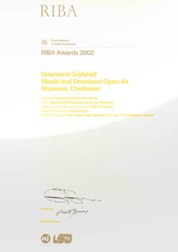 2003 - RIBA Awards certificate