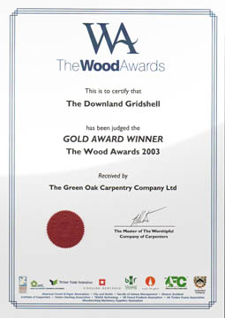 2003 - Wood Awards - Gold Award certificate