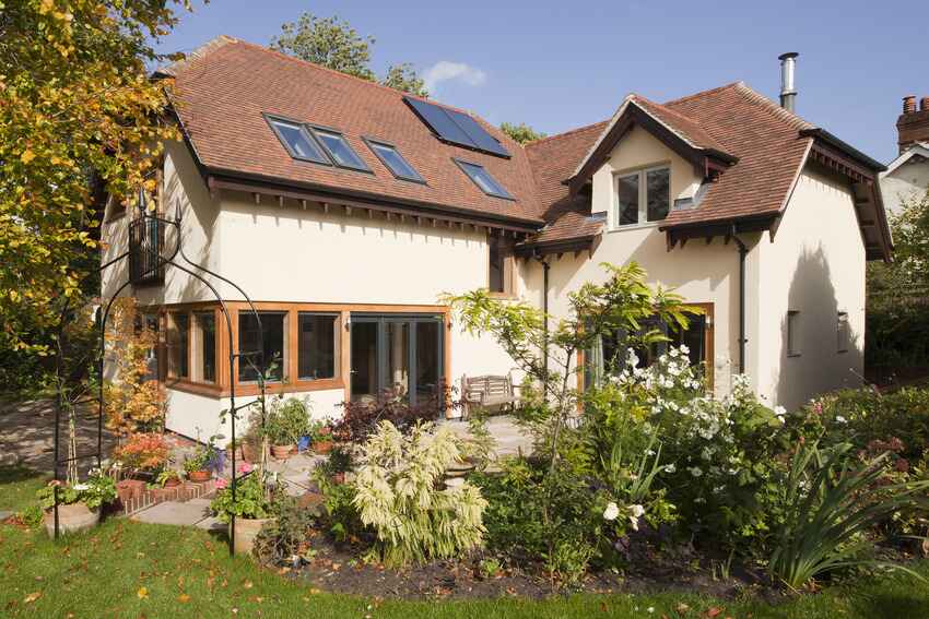 Exterior view of Rose Folly, oak framed house