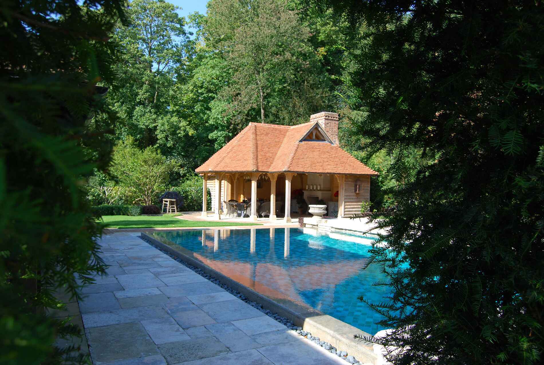 oak framed pool outbuilding