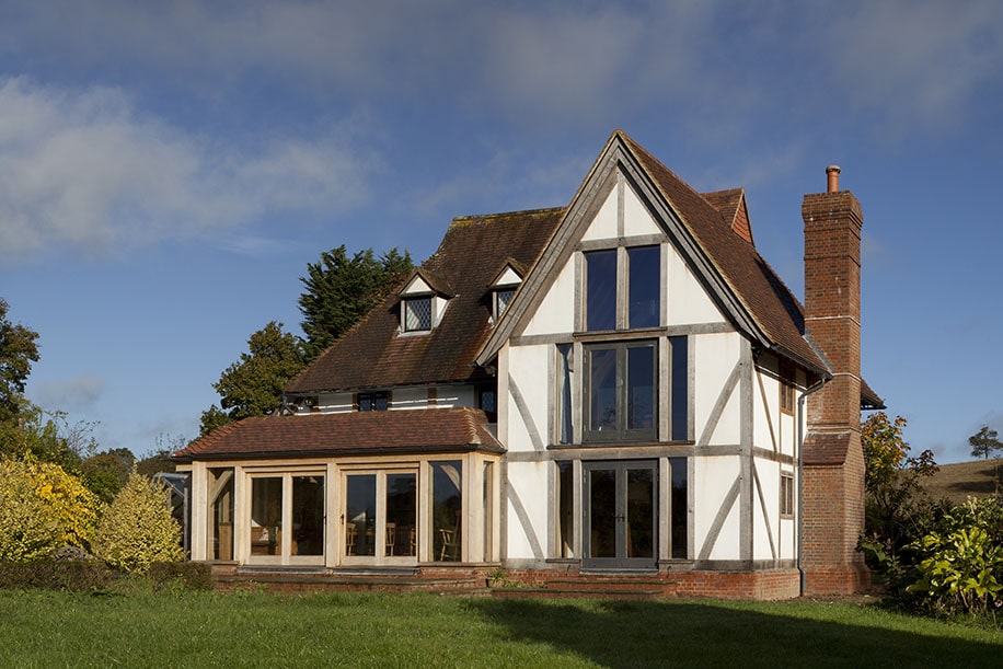 exterior of ashfield oak framed extension