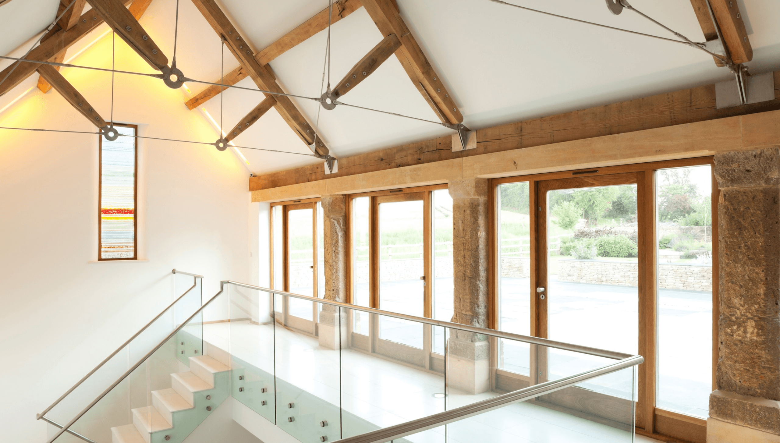 Chantrys Barn oak and glazed walkway