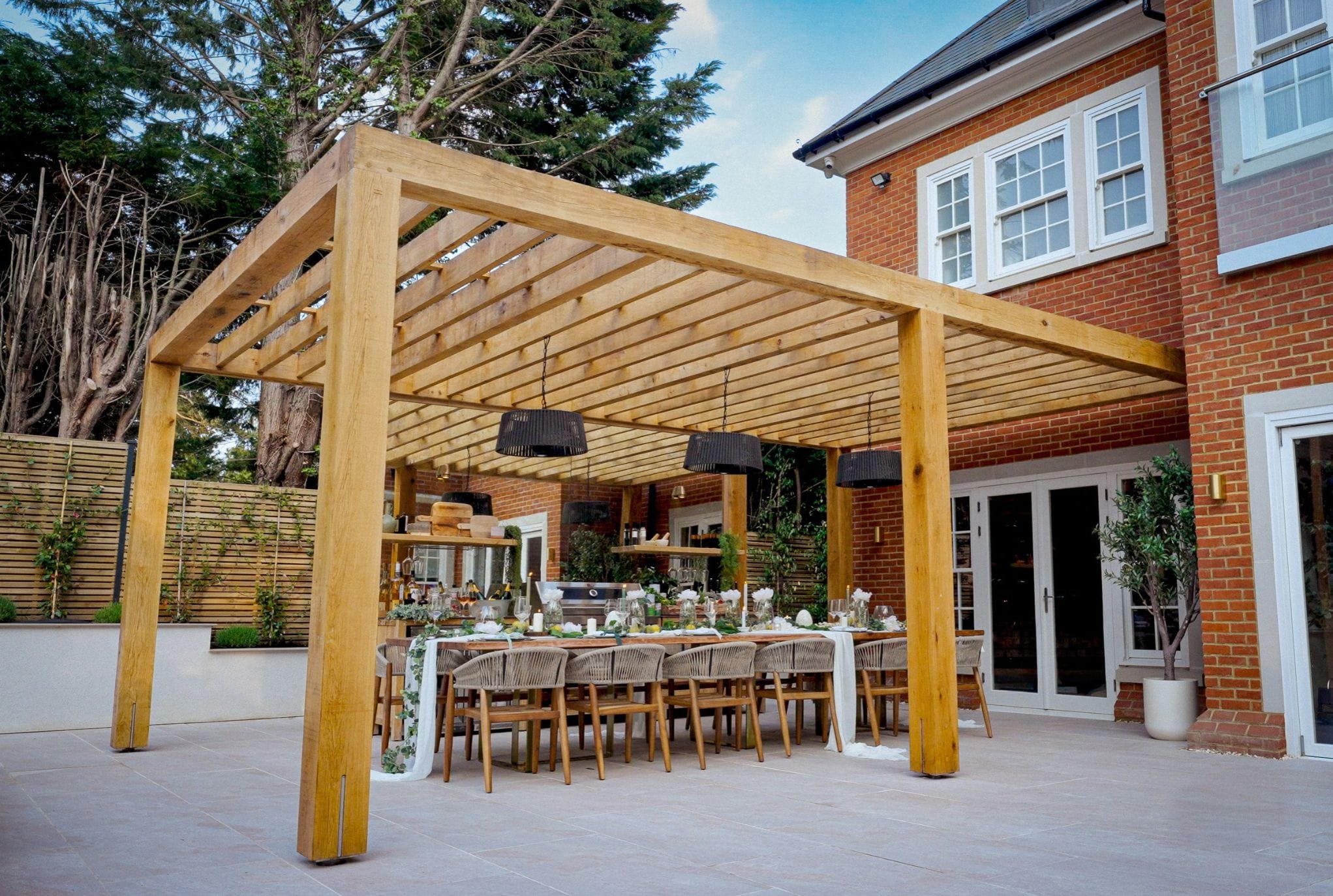 Oak frame pergola