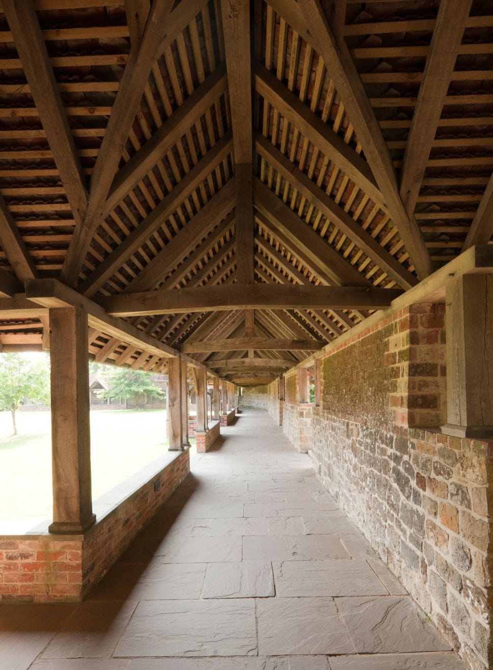 Chithurst Monastry Oak Internal Walkway