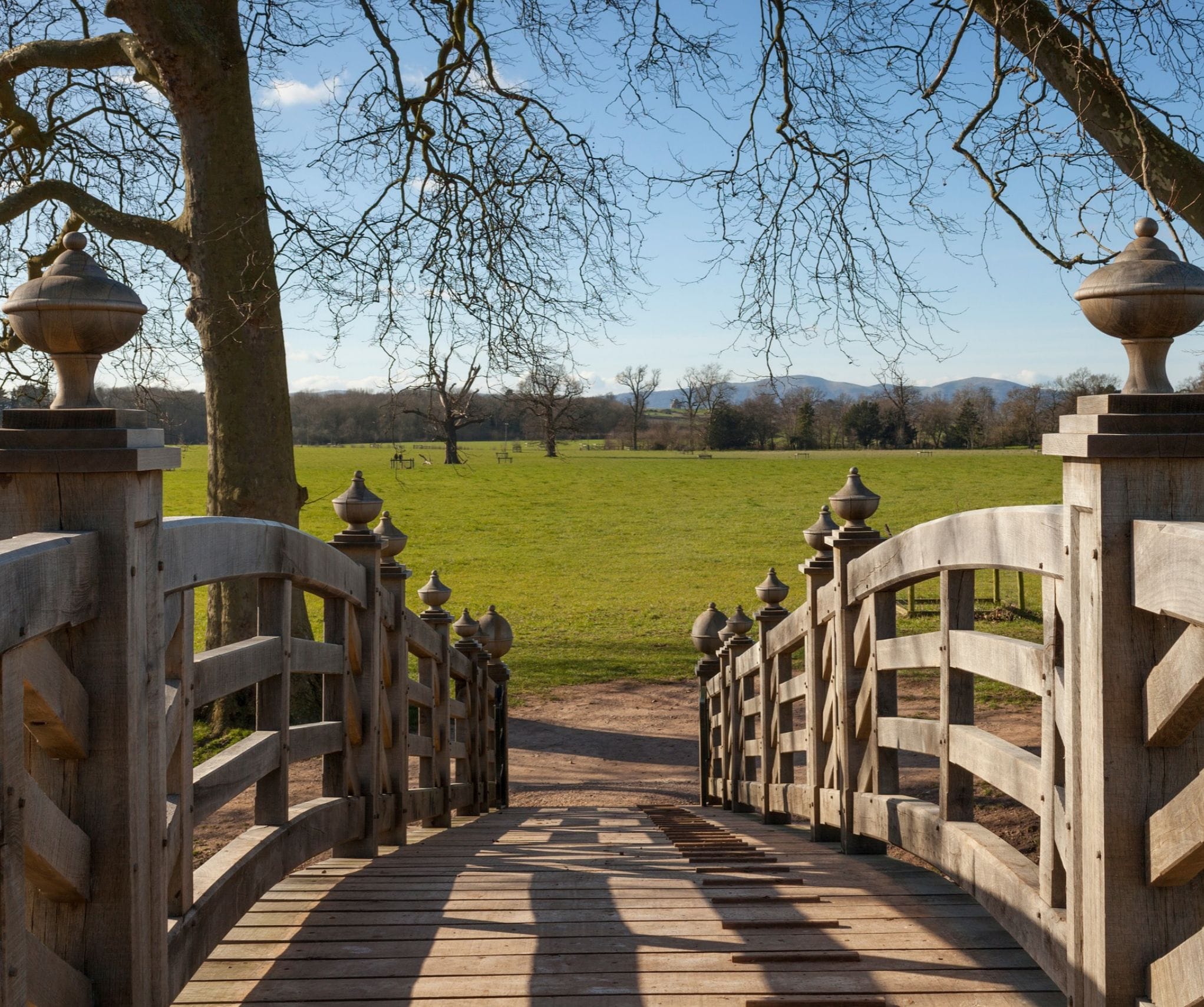 National Trust Oak Frame bridge at Croome Court