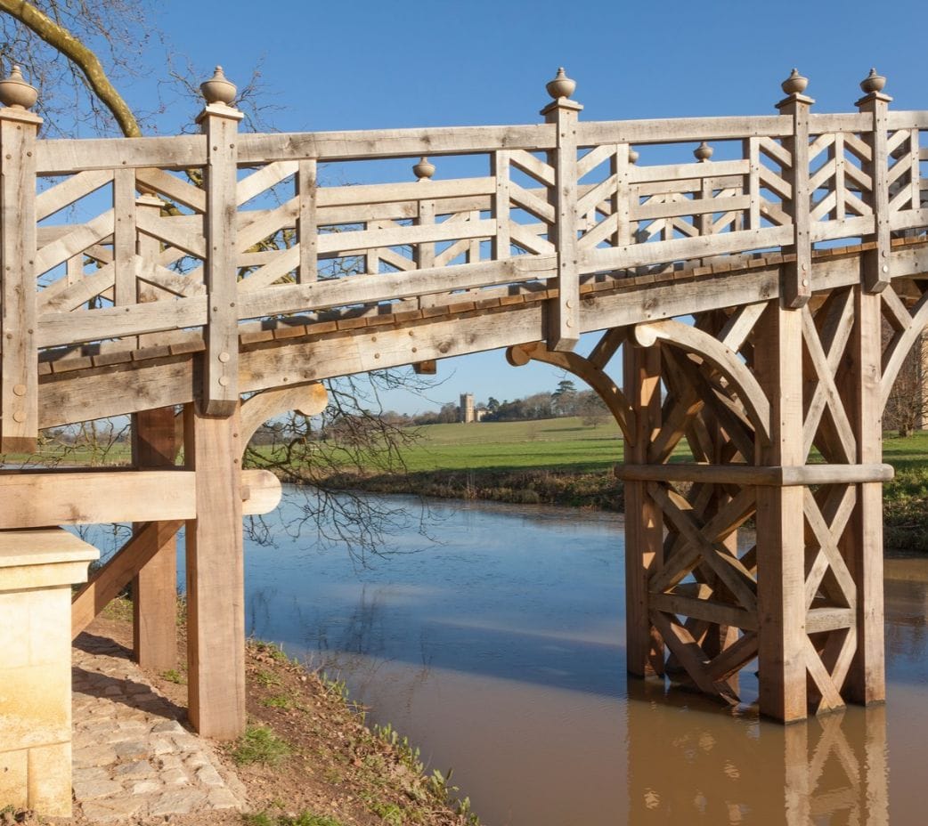 Croome Court Oak Bridge Side view at National Trust Site