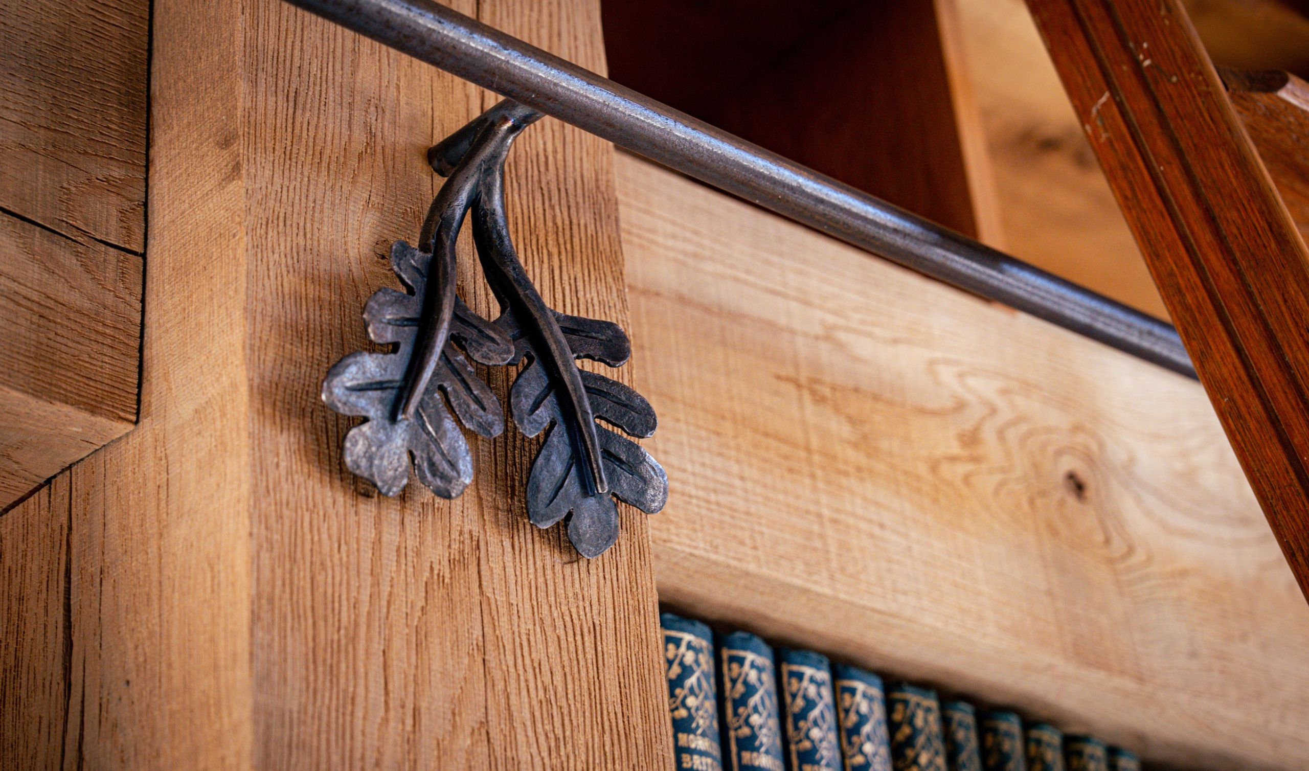Oak frame home detailed oak frame bookshelf