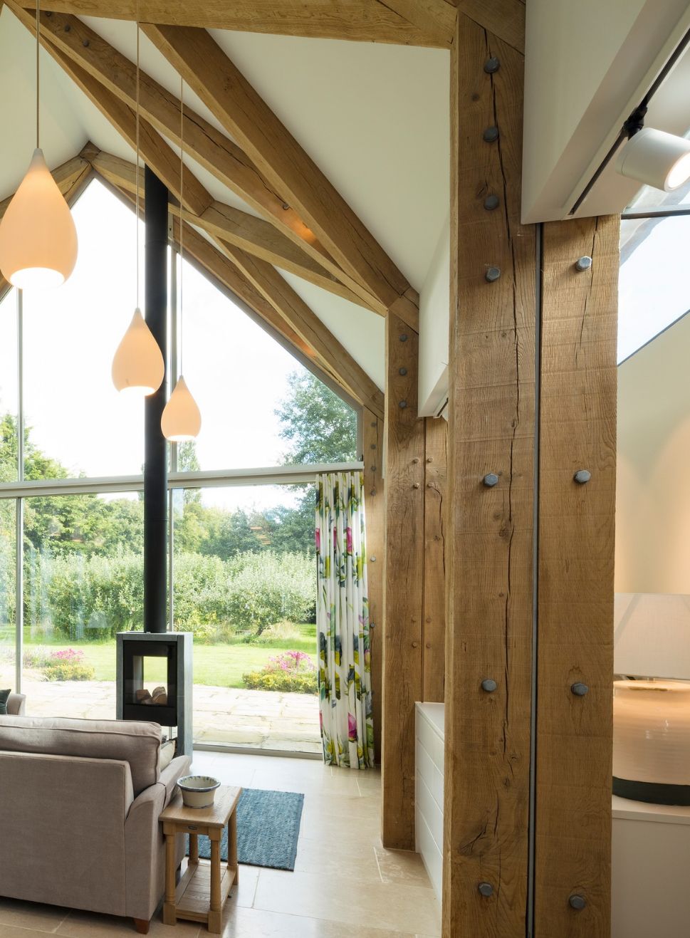 Oak frame extension living room